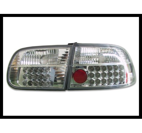 Set Of Rear Tail Lights Honda Civic 1992-1995 3-Door Led Chromed