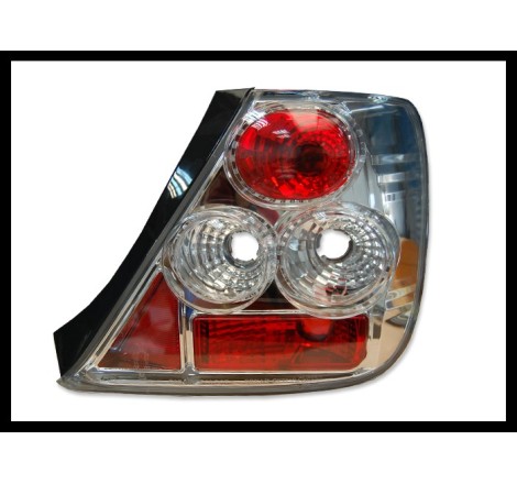 Set Of Rear Tail Lights Honda Civic 2000 3-Door Chromed