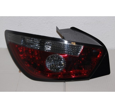 Set Of Rear Tail Lights Seat Ibiza 2008 3-Door Led Red/Smoked