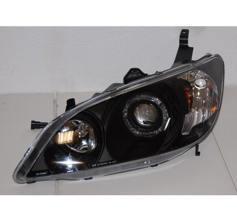 Set Of Headlamps Angel Eyes Honda Civic 2004, 4 Doors, Chromed