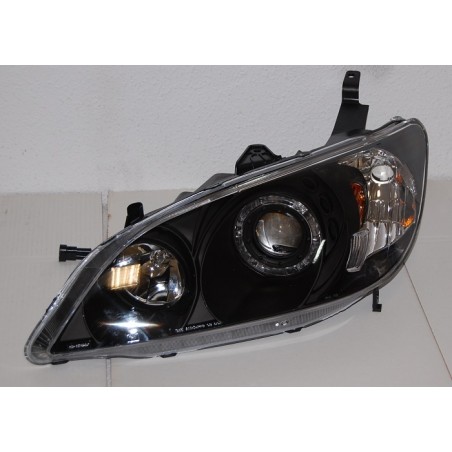 Set Of Headlamps Angel Eyes Honda Civic 2004, 4 Doors, Chromed