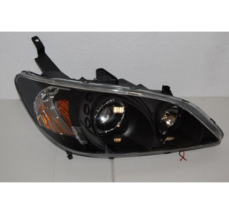 Set Of Headlamps Angel Eyes Honda Civic 2004, 4 Doors, Chromed