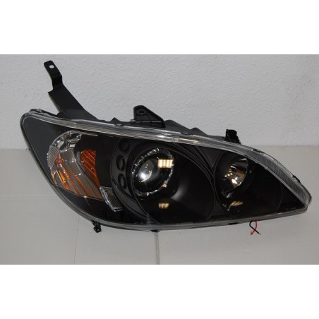 Set Of Headlamps Angel Eyes Honda Civic 2004, 4 Doors, Chromed