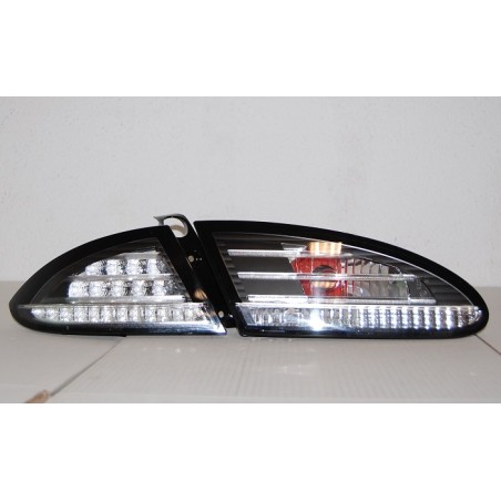 Set Of Rear Tail Lights Seat Leon 2005-2008 Led Black/Chrome