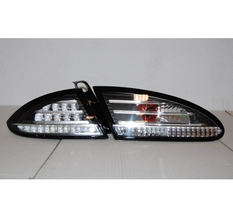 Set Of Rear Tail Lights Seat Leon 2005-2008 Led Black/Chrome