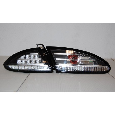 Set Of Rear Tail Lights Seat Leon 2005-2008 Led Black/Chrome
