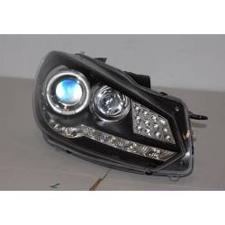 Set Of Headlamps Day Light Volkswagen Golf 6 09-13 & Blinker Led