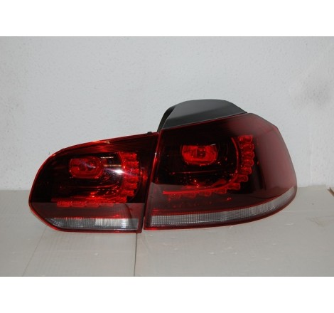 Set Of Rear Tail Lights Cardna Volkswagen Golf 6 Look R32 Led Red Lightbar