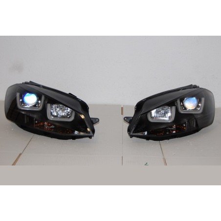 Set Of Headlamps Day Light Volkswagen Golf 7 Black