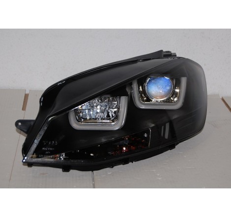 Set Of Headlamps Day Light Volkswagen Golf 7 Black