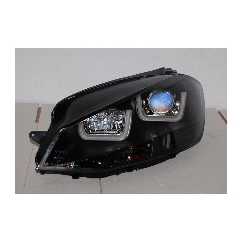 Set Of Headlamps Day Light Volkswagen Golf 7 Black