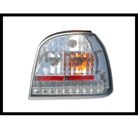 Set Of Rear Tail Lights Volkswagen Golf 3, Led Chromed