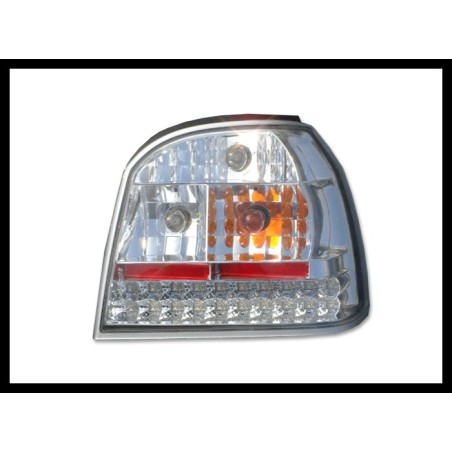 Set Of Rear Tail Lights Volkswagen Golf 3, Led Chromed
