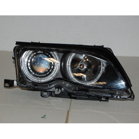 Set Of Headlamps Angel Eyes BMW E46 2002-2005, 4 Doors, Black