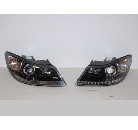 Set Of Headlamps Day Light Skoda Octavia 2009 Black