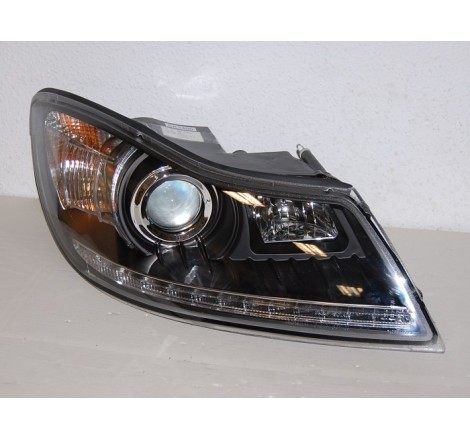 Set Of Headlamps Day Light Skoda Octavia 2009 Black