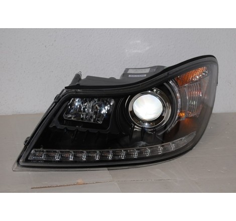 Set Of Headlamps Day Light Skoda Octavia 2009 Black