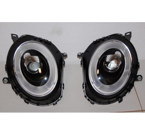 Set Of Headlamps Mini Cooper R55 / R56 06-10 L/D Black Lti