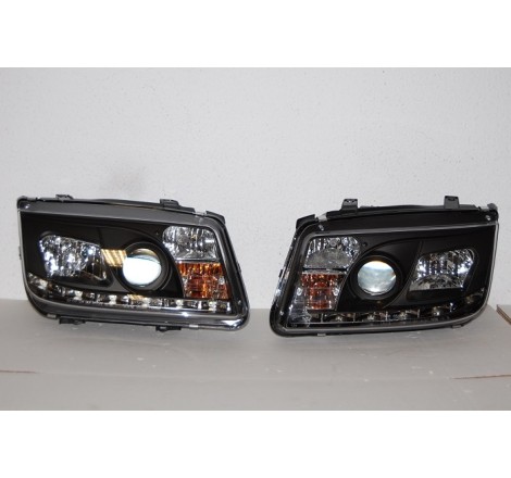 Set Of Headlamps Day Light Volkswagen Bora/Jetta 4 1999-2008 Black
