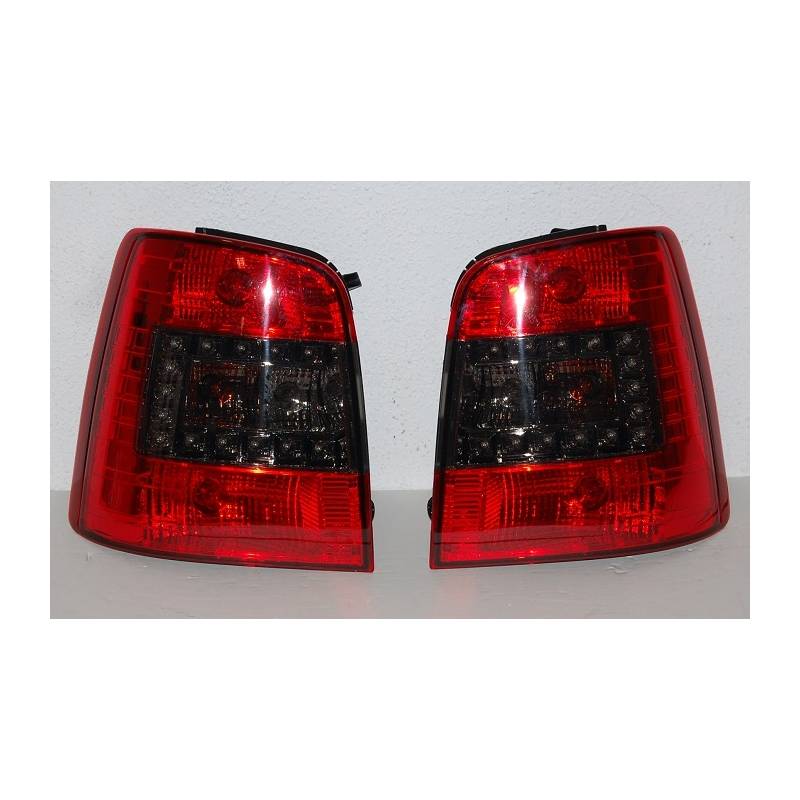 Set Of Rear Tail Lights Volkswagen Touran 2003 Led Red Tuning Carbon