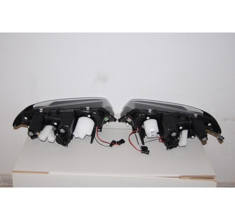 Set Of Headlamps Angel Eyes BMW E46 1999-2002, 2 Doors, Model II, Black