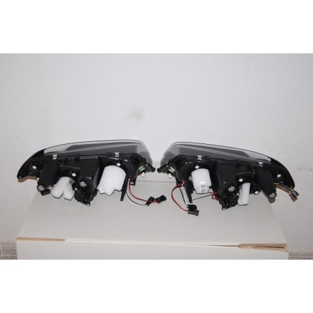 Set Of Headlamps Angel Eyes BMW E46 1999-2002, 2 Doors, Model II, Black