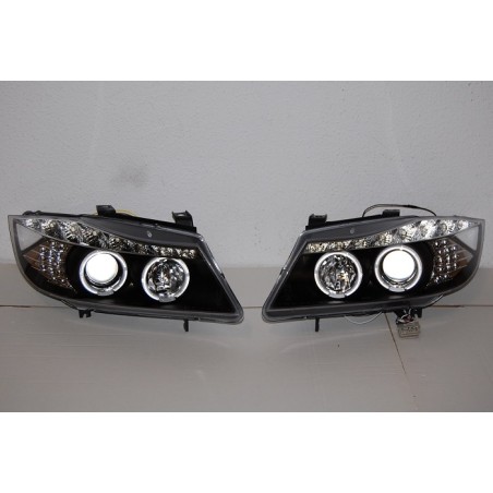Set Of Headlamps Day Light BMW E90 2005-2008 Black & Blinker Led