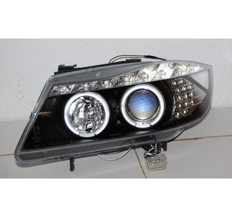 Set Of Headlamps Day Light BMW E90 2005-2008 Black & Blinker Led