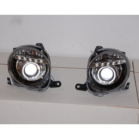 SET OF HEADLAMPS DAY LIGHT FIAT 500 BLACK