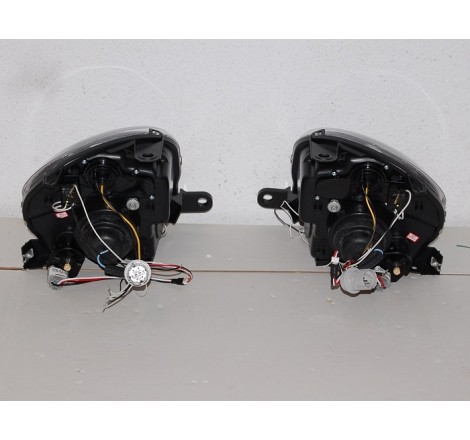 Set Of Headlamps Day Light Fiat 500 Black