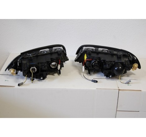 Set Of Headlamps Angel Eyes BMW E46 1998-2001, 2 Doors, Black