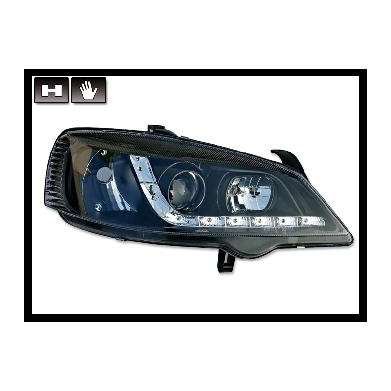 SET OF HEADLAMPS DAY LIGHT OPEL ASTRA G BLACK