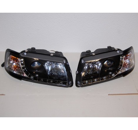 Set Of Headlamps Day Light Audi A3 96-02, Model II, Black