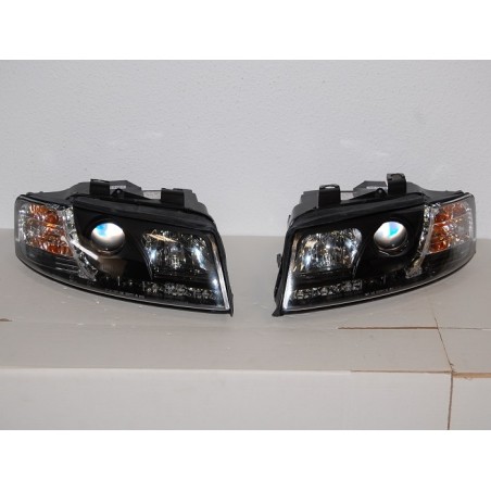 Set Of Headlamps Day Light Audi A4 2002-2004, Black