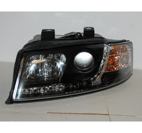 Set Of Headlamps Day Light Audi A4 2002-2004, Black