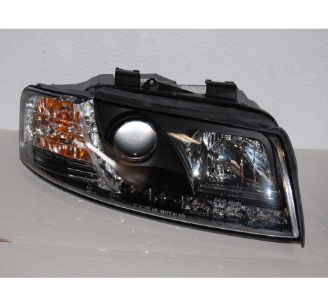 Set Of Headlamps Day Light Audi A4 2002-2004, Black
