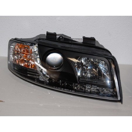 Set Of Headlamps Day Light Audi A4 2002-2004, Black