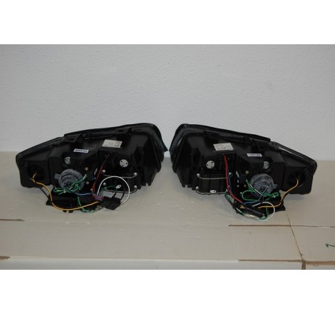 Set Of Headlamps Day Light Audi A4 2002-2004, Black