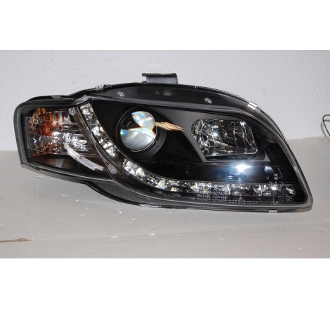 Set Of Headlamps Day Light Audi A4 2005-2008, Black