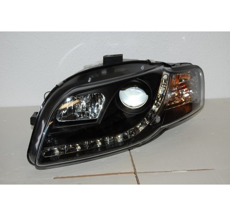 Set Of Headlamps Day Light Audi A4 2005-2008, Black
