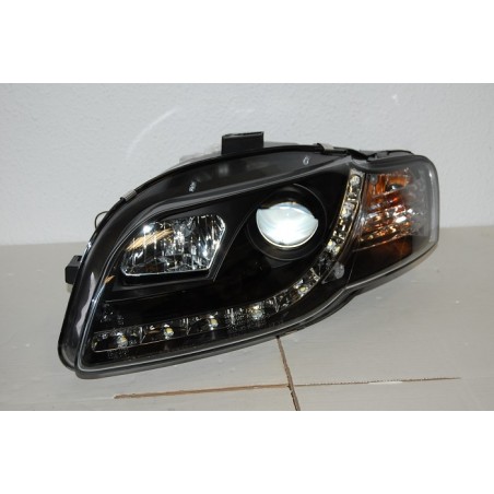 Set Of Headlamps Day Light Audi A4 2005-2008, Black
