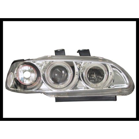 Set Of Headlamps Angel Eyes Honda Civic 1992-1995, 4 Doors, Chromed