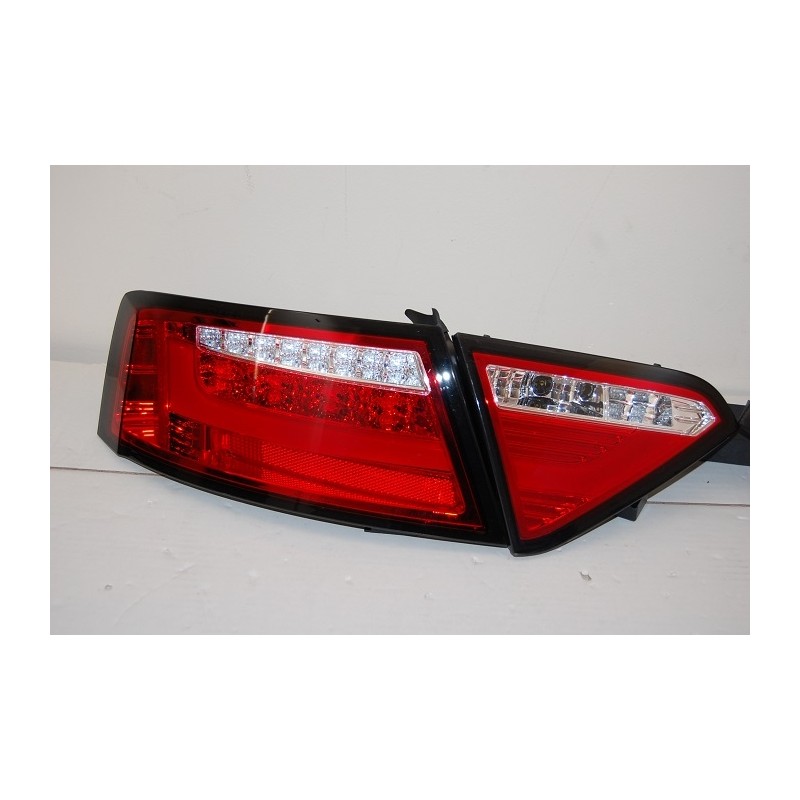 Set Of Rear Tail Lights Audi A5 2-4D 07-09 Led Red Cardna Flashing Led