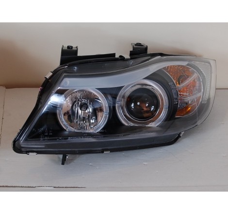 Set Of Headlamps Angel Eyes BMW E90 / E91 2005-2008 Black