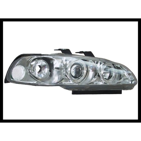 Set Of Headlamps Angel Eyes Honda Civic 1992-1995, 3 Doors, Chromed, Model III