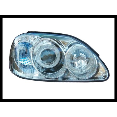 Set Of Headlamps Angel Eyes Honda Civic 1996-1998, Chromed