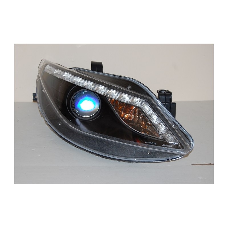 Set Of Headlamps Day Light Seat Ibiza 2009 Black & Blinker Led